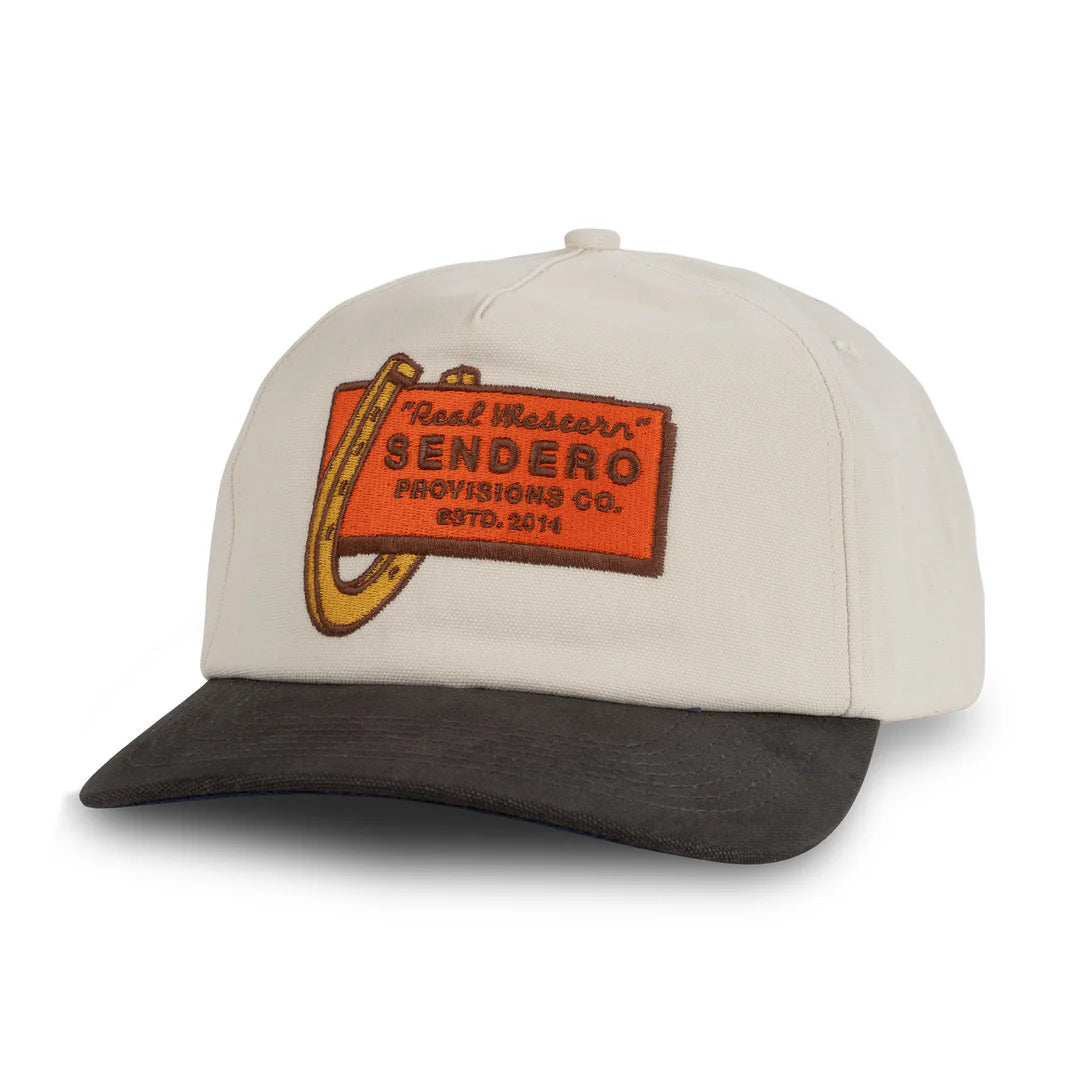 Sendero Real Western Cream 5 Panel Unstructured Snapback Hat