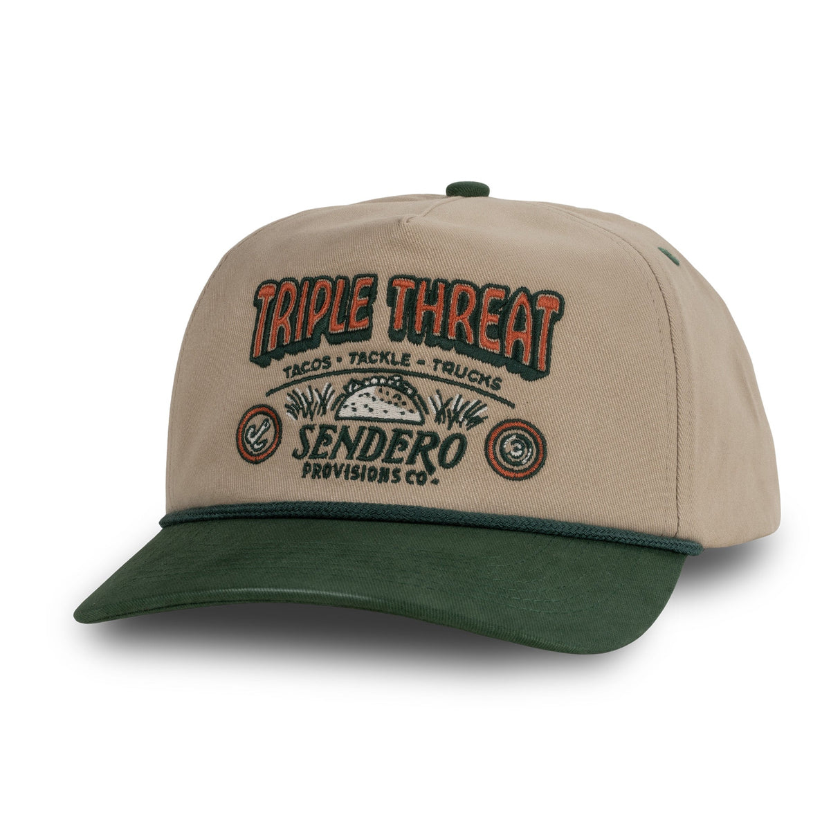 Sendero Triple Threat Tan 5 Panel Unstructured Snapback Hat