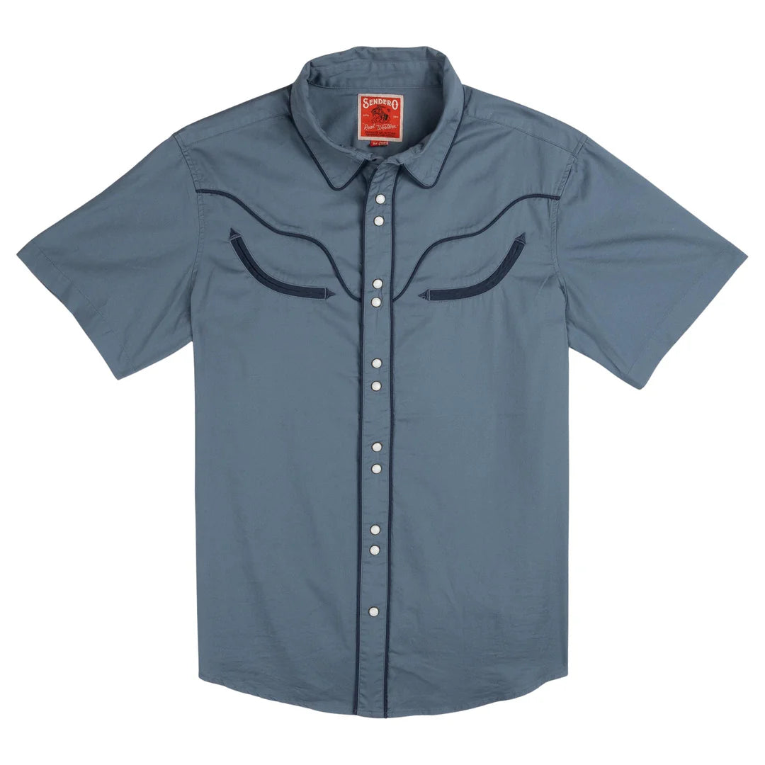 Sendero The Prescott Faded Navy Western S/s Button Up Shirt
