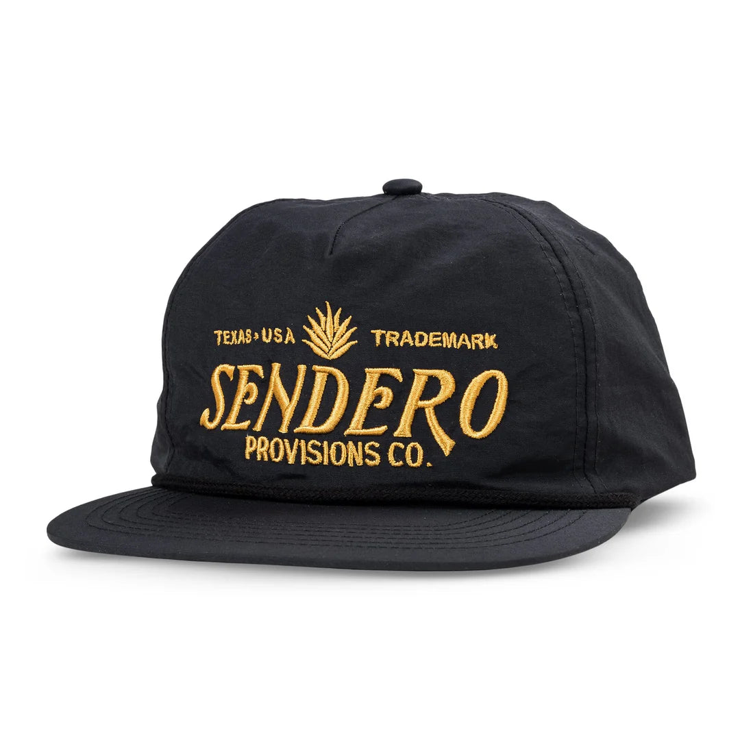 Sendero Logo Black/Gold 5 Panel Unstructured Snapback Hat