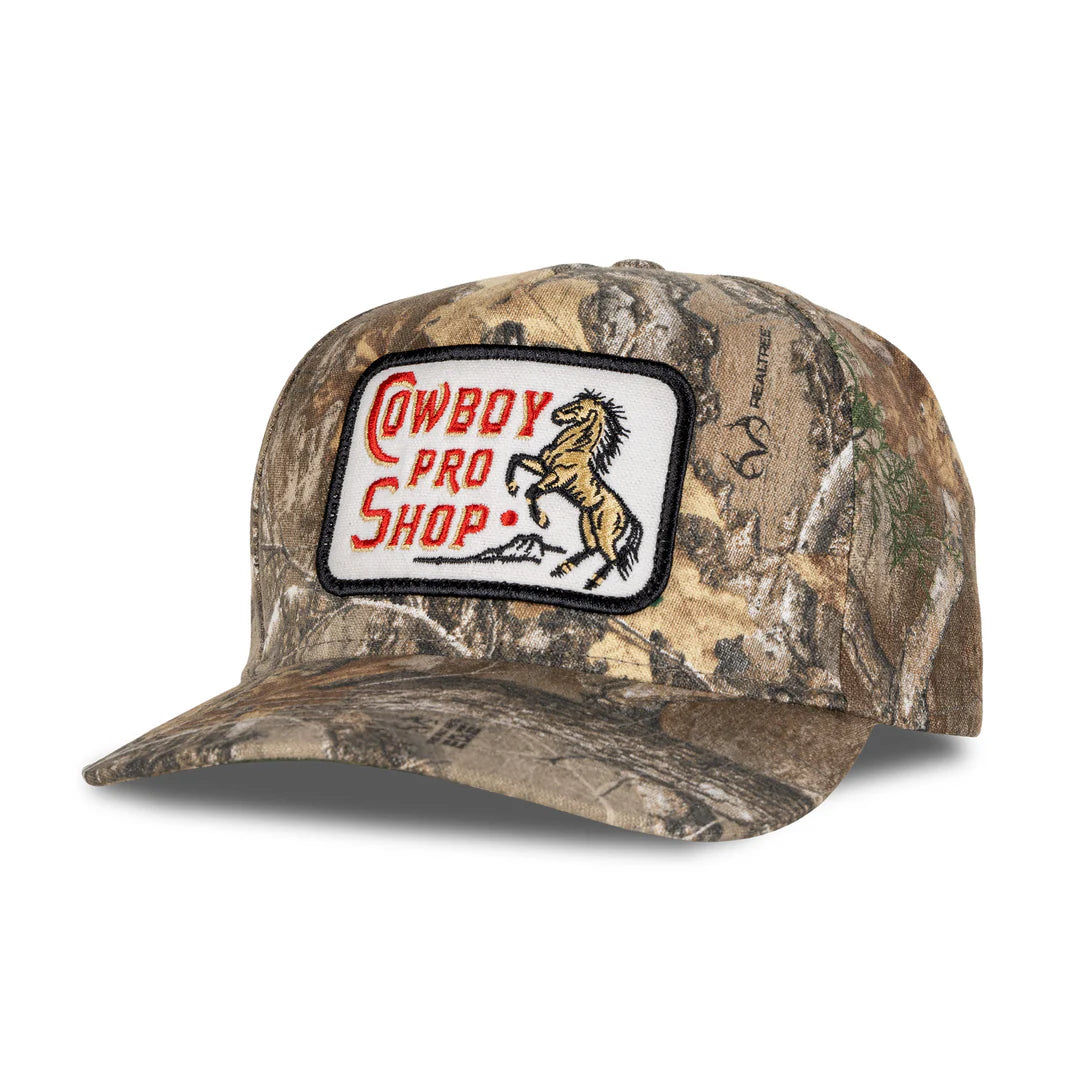 Sendero Cowboy Pro Shop Real Tree - Edge Camo 5 Panel Structured Snapback Hat