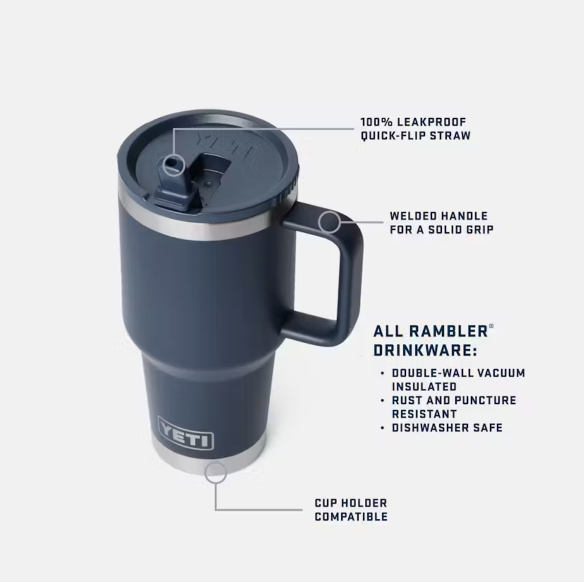 Yeti Rambler 30 oz Straw Travel Mug Black