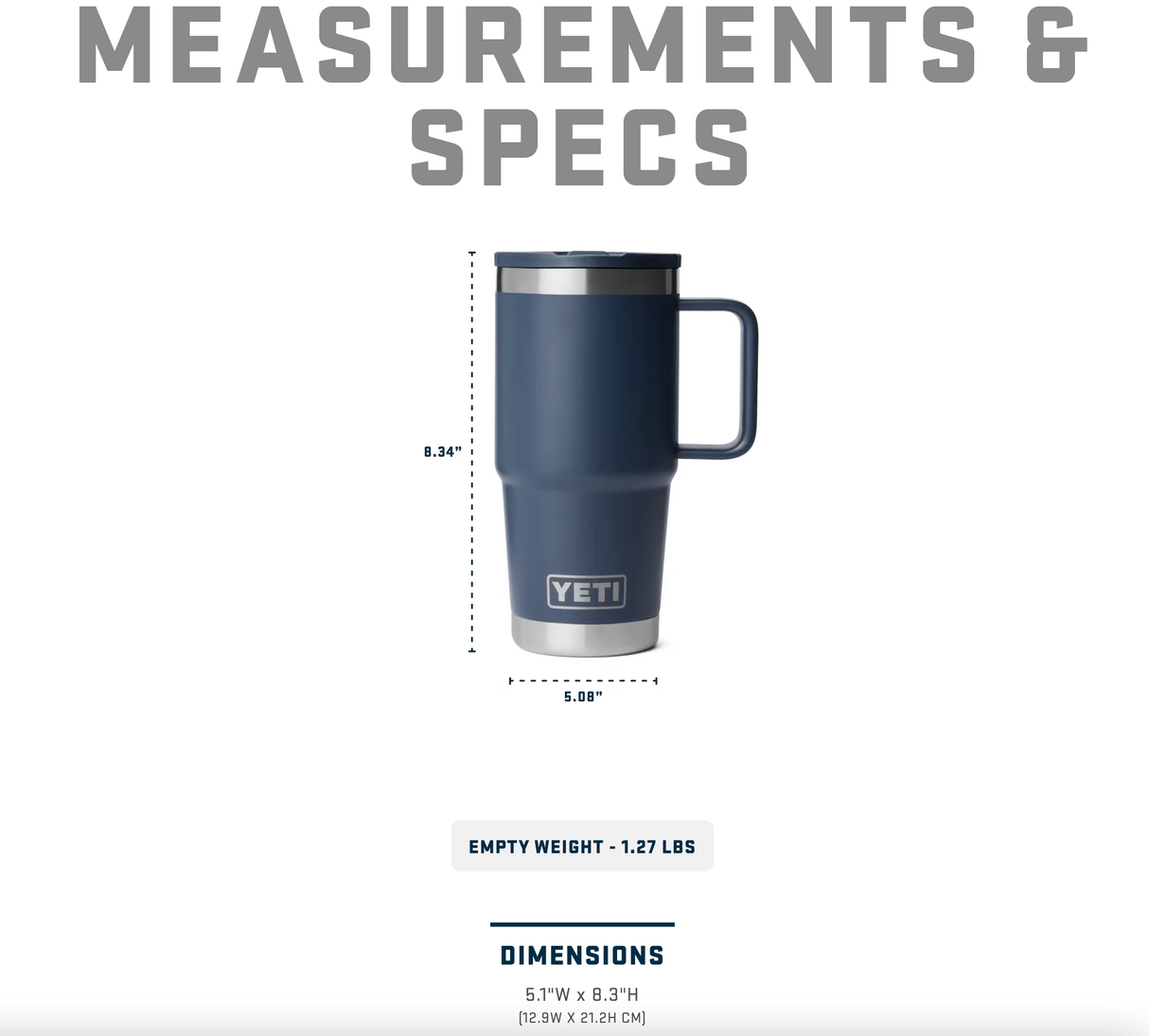 Yeti Rambler 20 oz Straw Travel Mug Navy