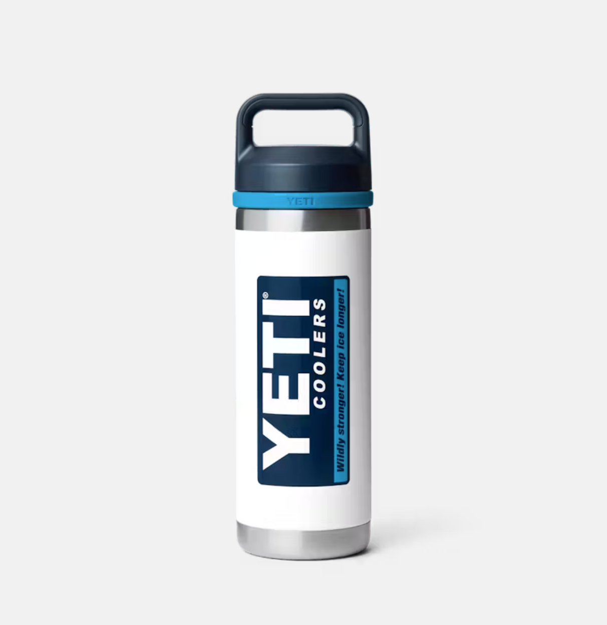 Yeti Rambler 18oz Water Bottle with Chug Cap White/Blue