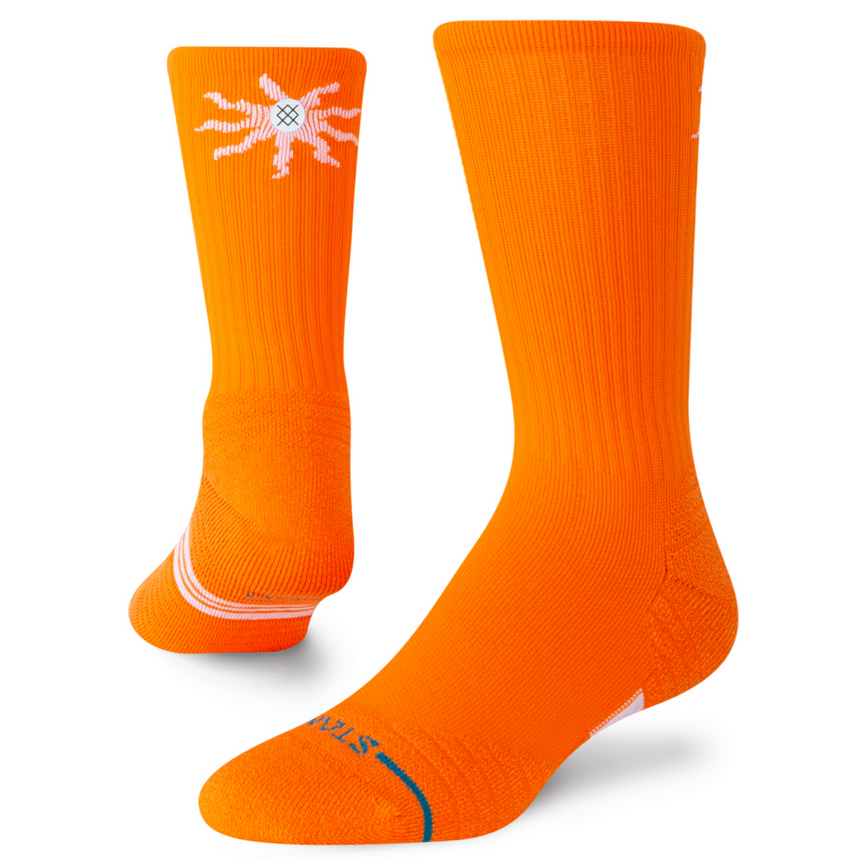 Stance Got Sol Mid Ribbed Crew Orange Socks