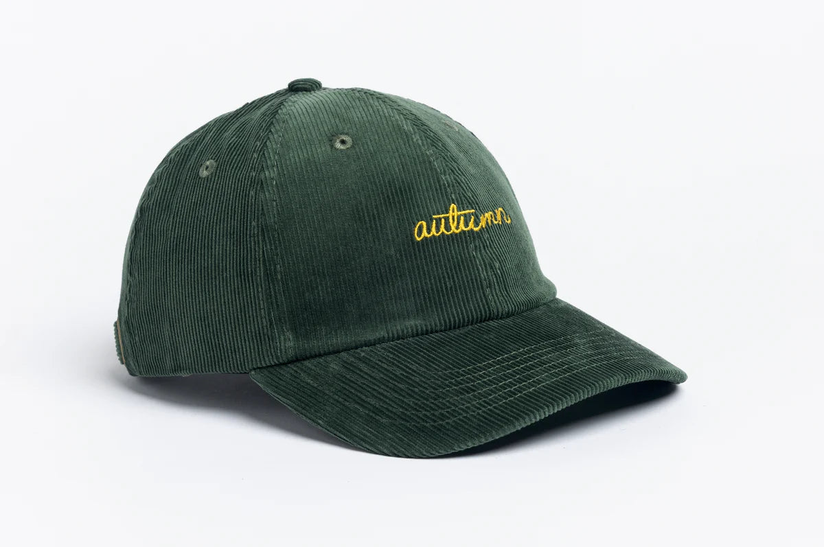 Autumn Cord 6 Panel Green Hat