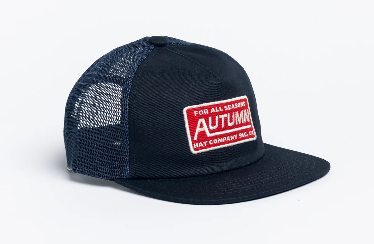 Autumn Trucker Strapback Navy Hat
