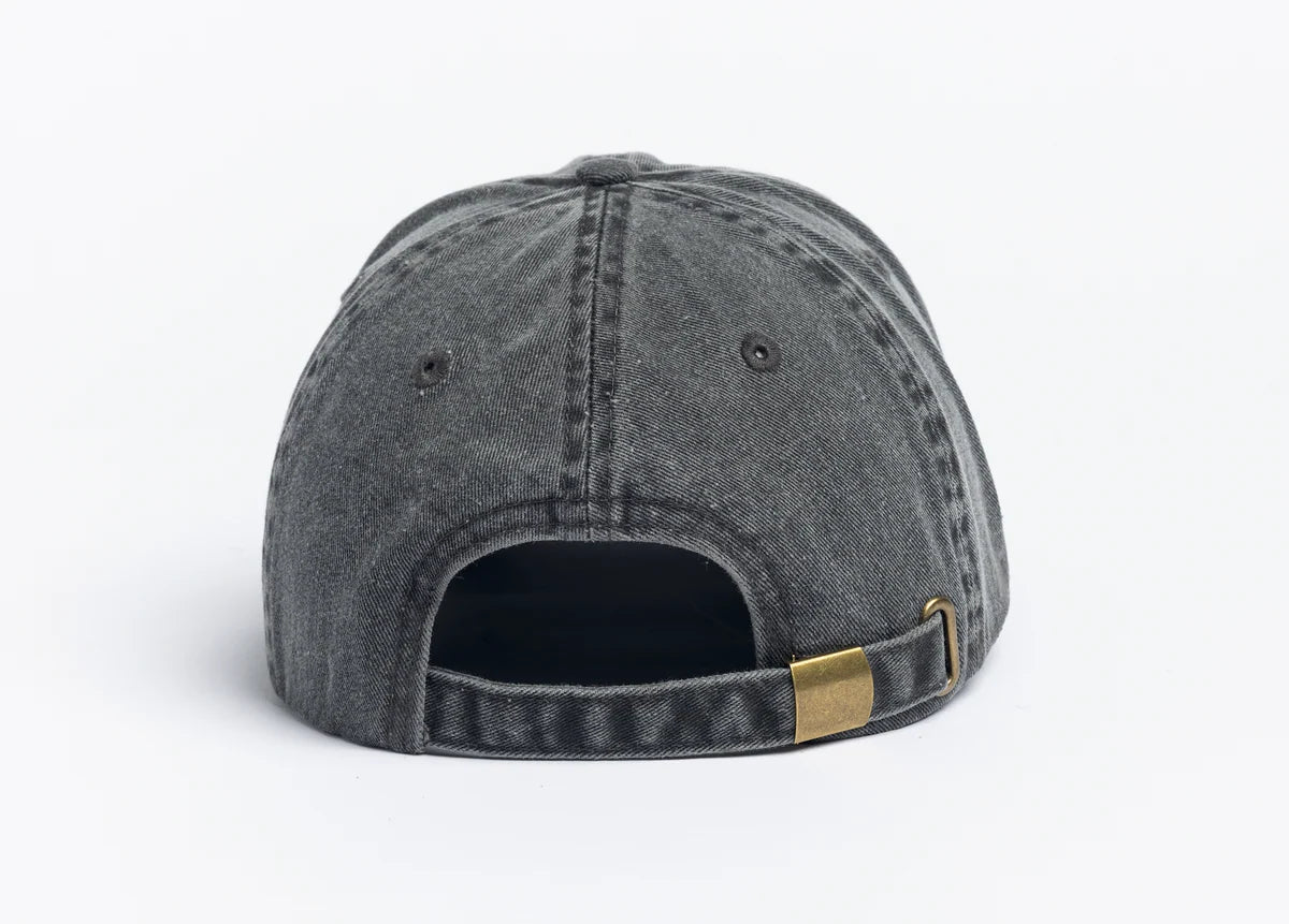 Autumn Washed 6 Panel Strapback Black Black Hat