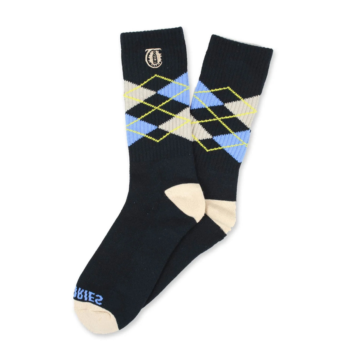 Theories Argyle Black Lavender Socks