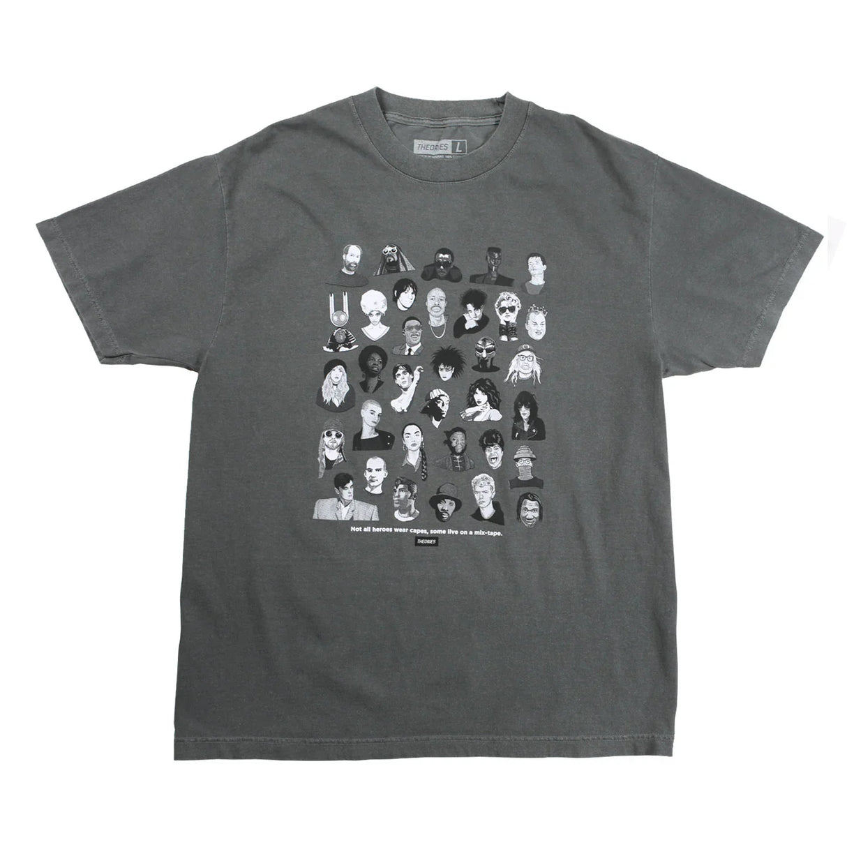 Theories Mixtape Garment Dyed Faded Black S/s Shirt