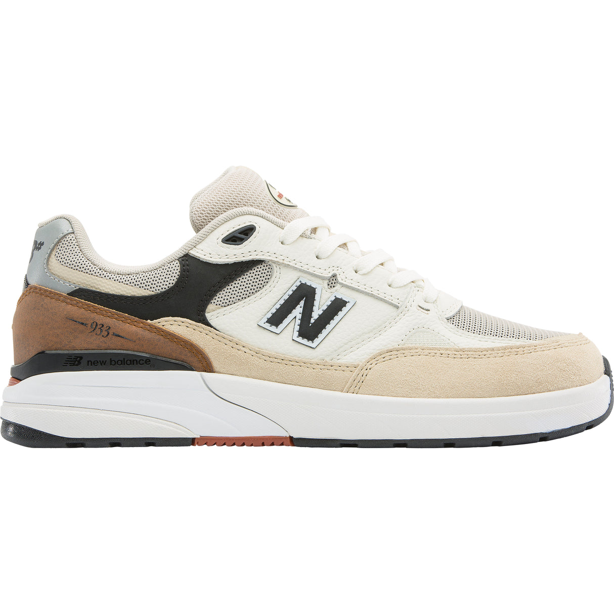 New Balance Numeric Andrew Reynolds 933 Sea Salt/Brown Skate Shoes (UN933ONE)