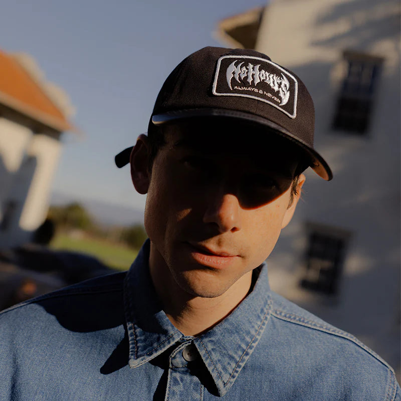 No Hours Web Black Strapback Hat