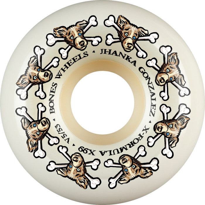Bones Jhanka Vato Dog V5 Sidecuts X-Formula 99A 53mm Skateboard Wheels