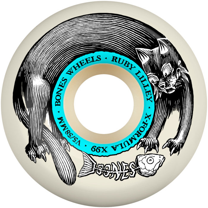 Bones Ruby Lilley Black Cat V5 Sidecuts X-Formula 99A 58mm Skateboard Wheels