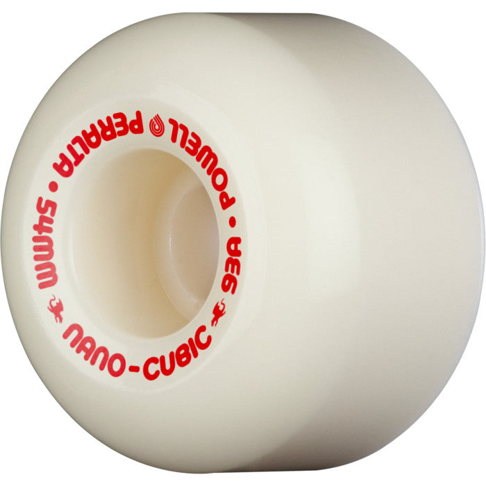 Powell Peralta Dragon Formula Red Nano Cubic 93A 54mm Off White Asymmetrical Shape Skateboard Wheels