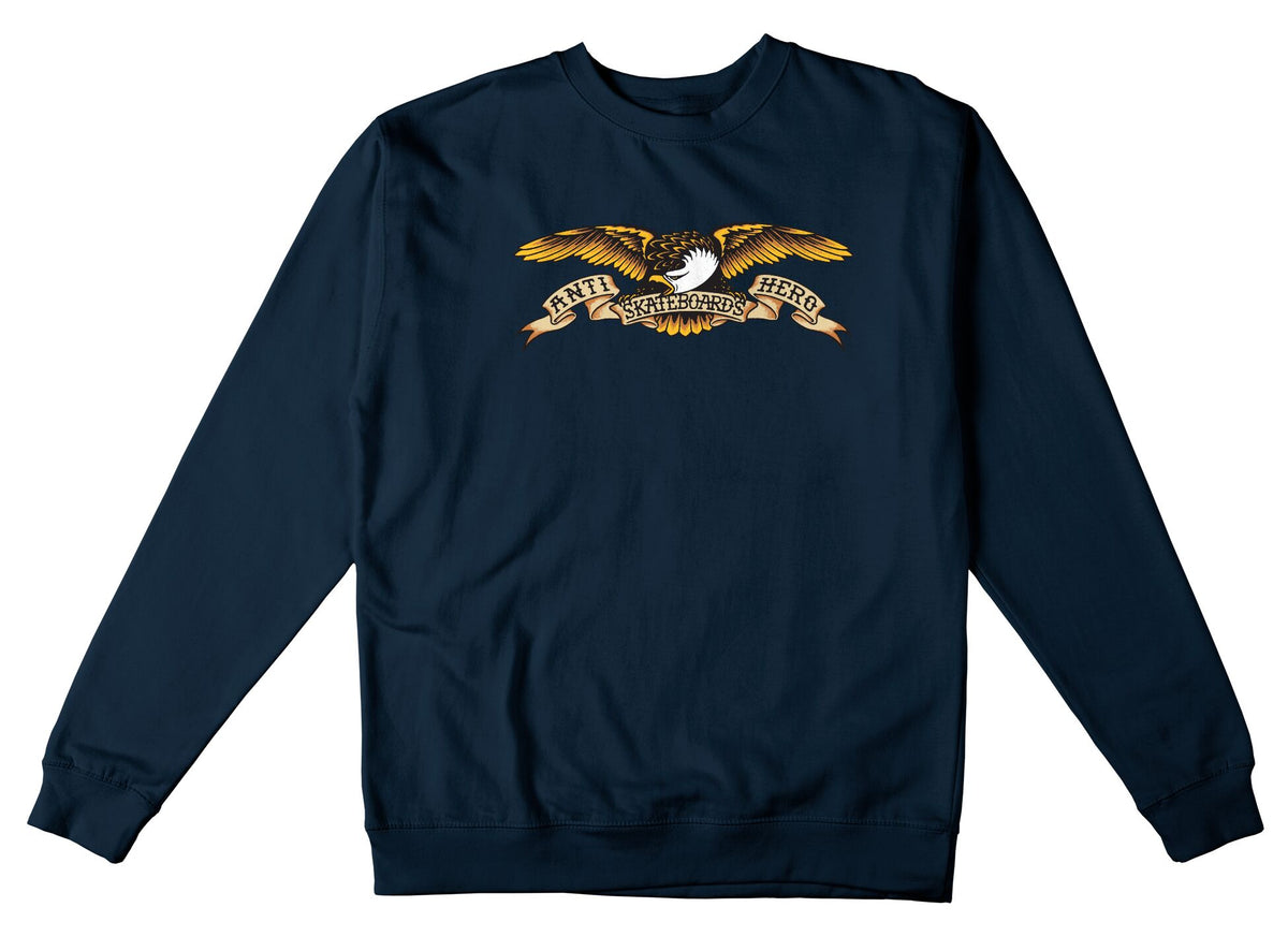 Anti-Hero Eagle Black Multi Classic Navy Crewneck Sweatshirt