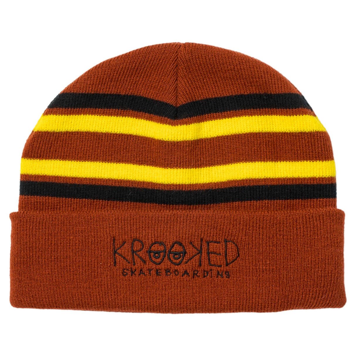 Krooked Eyes Dark Red Cuff Beanie