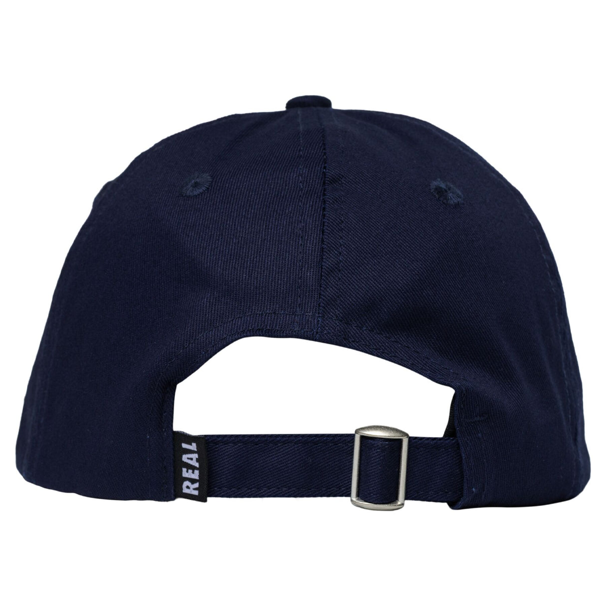 Real Oval Embroidered Navy Red Strapback Hat