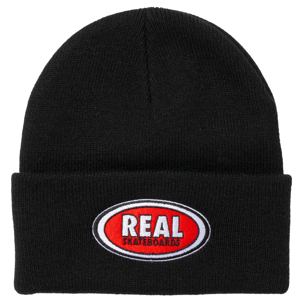 Real Oval Black Cuff Beanie