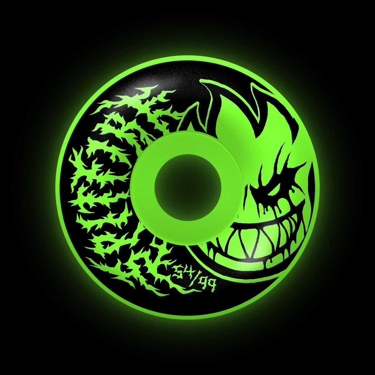 Spitfire F4 99 Deathmask II Bighead Radial Full 54 Glow 54mm Skateboard Wheels
