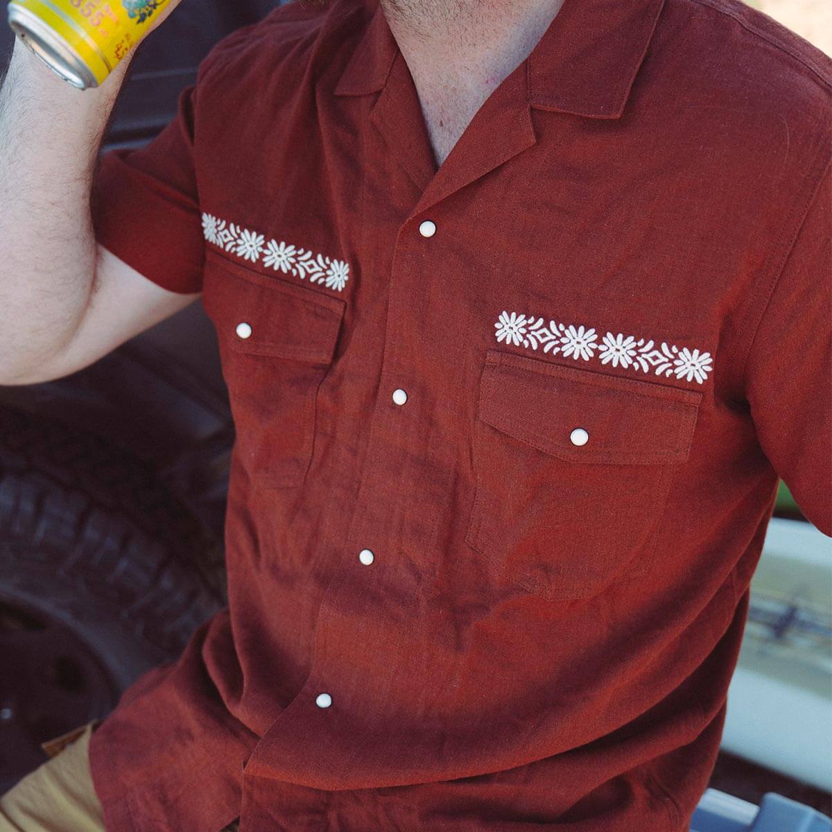 Seager Whippersnapper Red Clay S/s Button Up Shirt