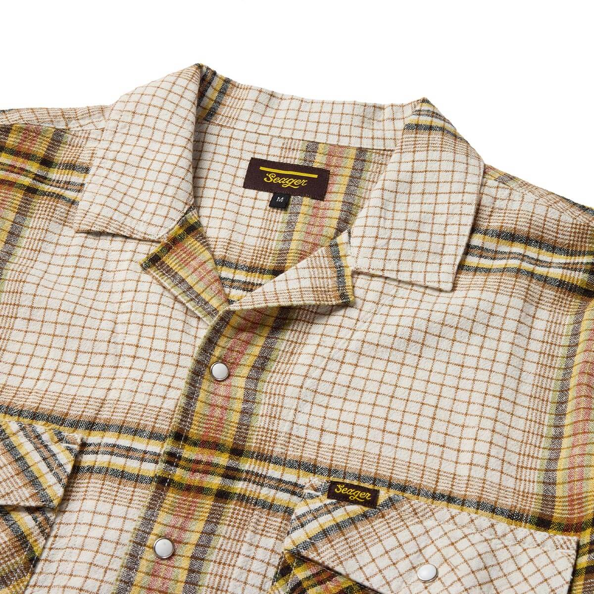 Seager Whippersnapper White Wash Grid Plaid S/s Button Up Shirt