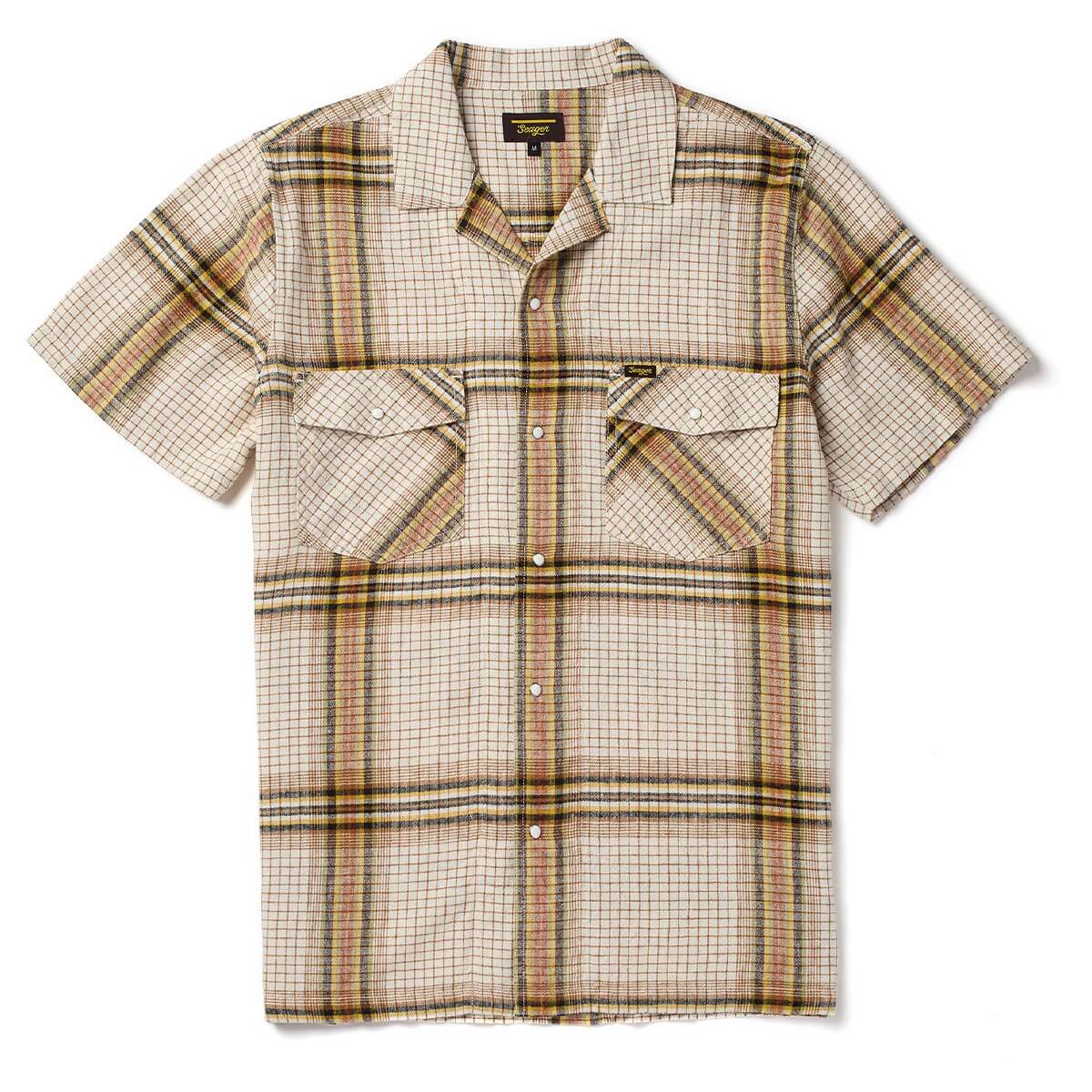 Seager Whippersnapper White Wash Grid Plaid S/s Button Up Shirt