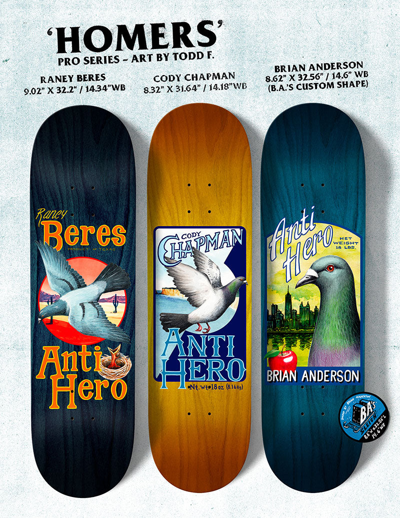 Anti-Hero Cody Chapman Homers 8.32" Skateboard Deck