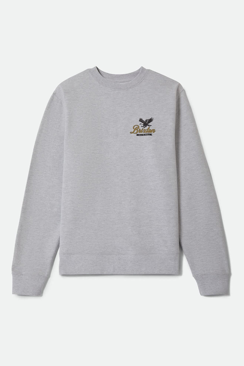 Brixton Well Heather Grey Crewneck Sweatshirt