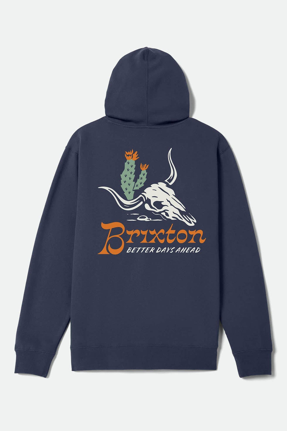 Brixton Barren Washed Navy Hooded Sweatshirt