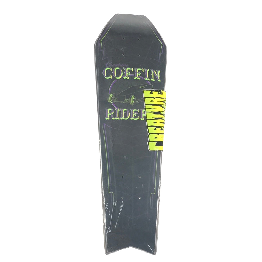 Creature Team Coffin Riders Black Green Large Version 9" X 31"Vintage NOS Shaped Cruiser Deck