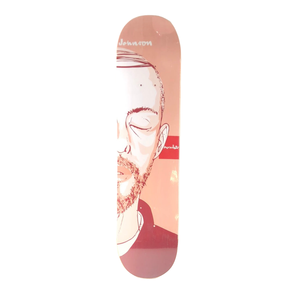 Chocolate Marc Johnson Portrait Pink Red White Size 7.5" Vintage NOS Deck