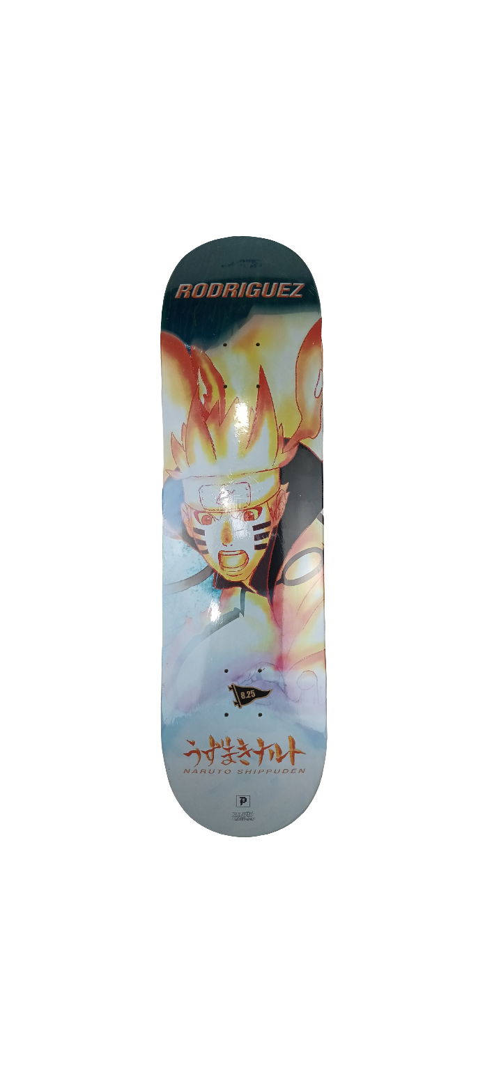 Primitive Paul Rodriguez Naruto Shippuden Blue Yellow Multi Color Size 8.25" Vintage NOS Deck