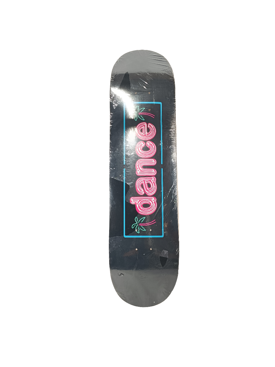 Dance Palm Trees Graphic Black Multi Color Size 8.25 Skateboard Deck Ripped Plastic 2