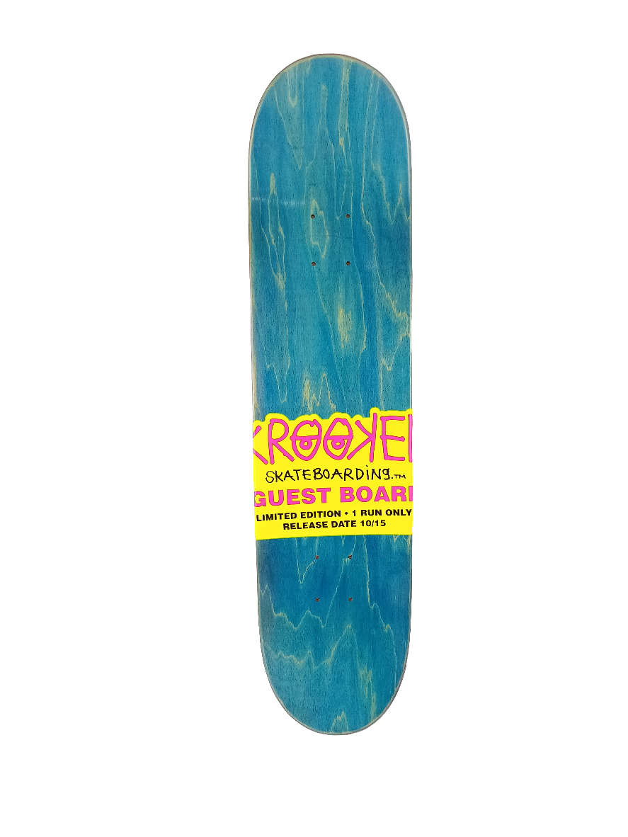 Krooked Alex Trainwreck Gall Blindfold Black Red White Guest Pro Model Graphic Size 7.75 Vintage NOS Deck