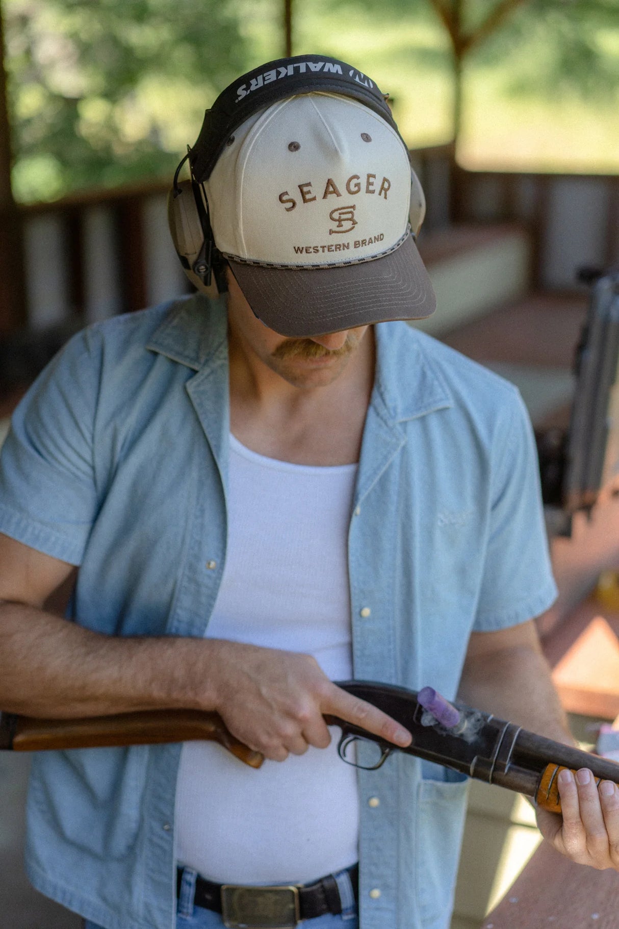 Seager Branded Cream Brown Snapback Hat
