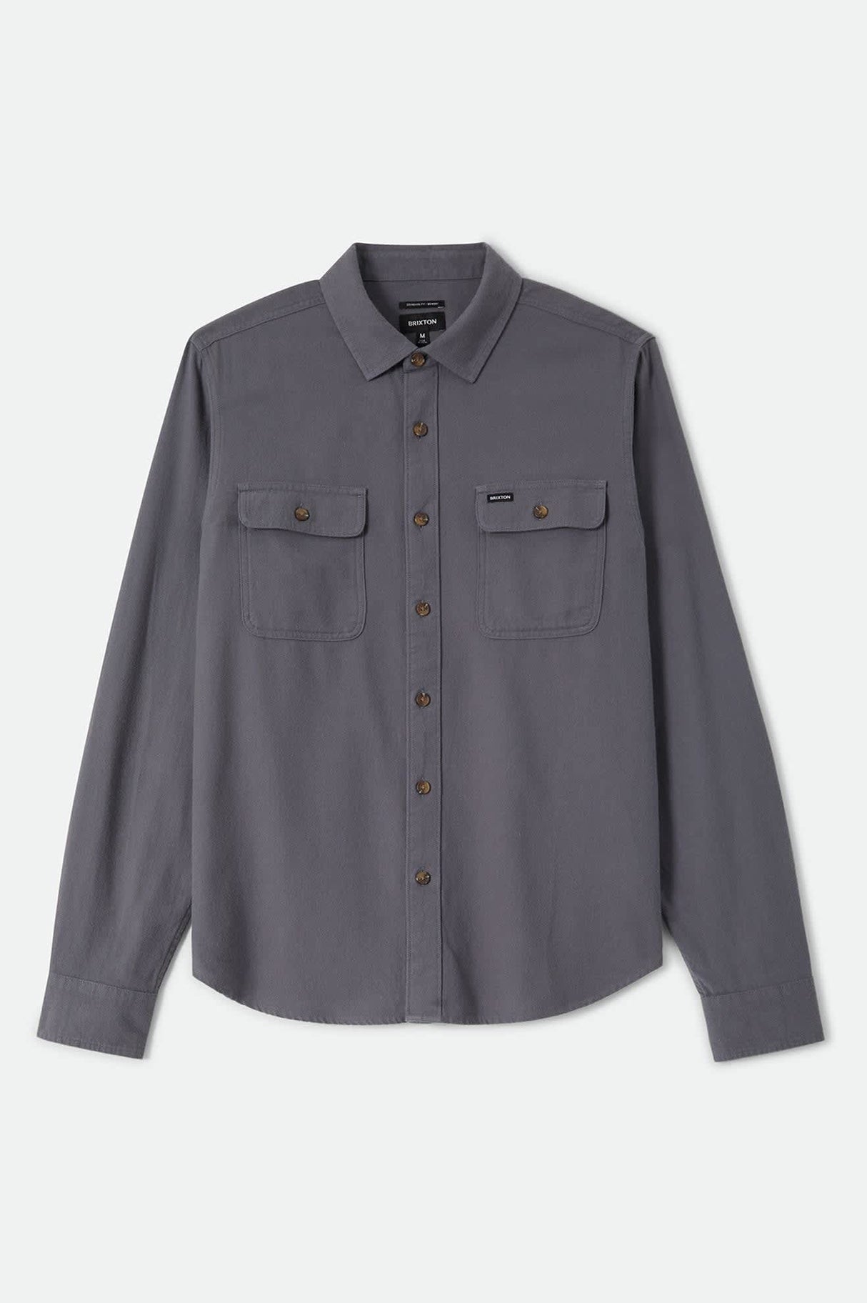 Brixton Bowery Lightweight Ultra Future Grey L/s Flannel Shirt