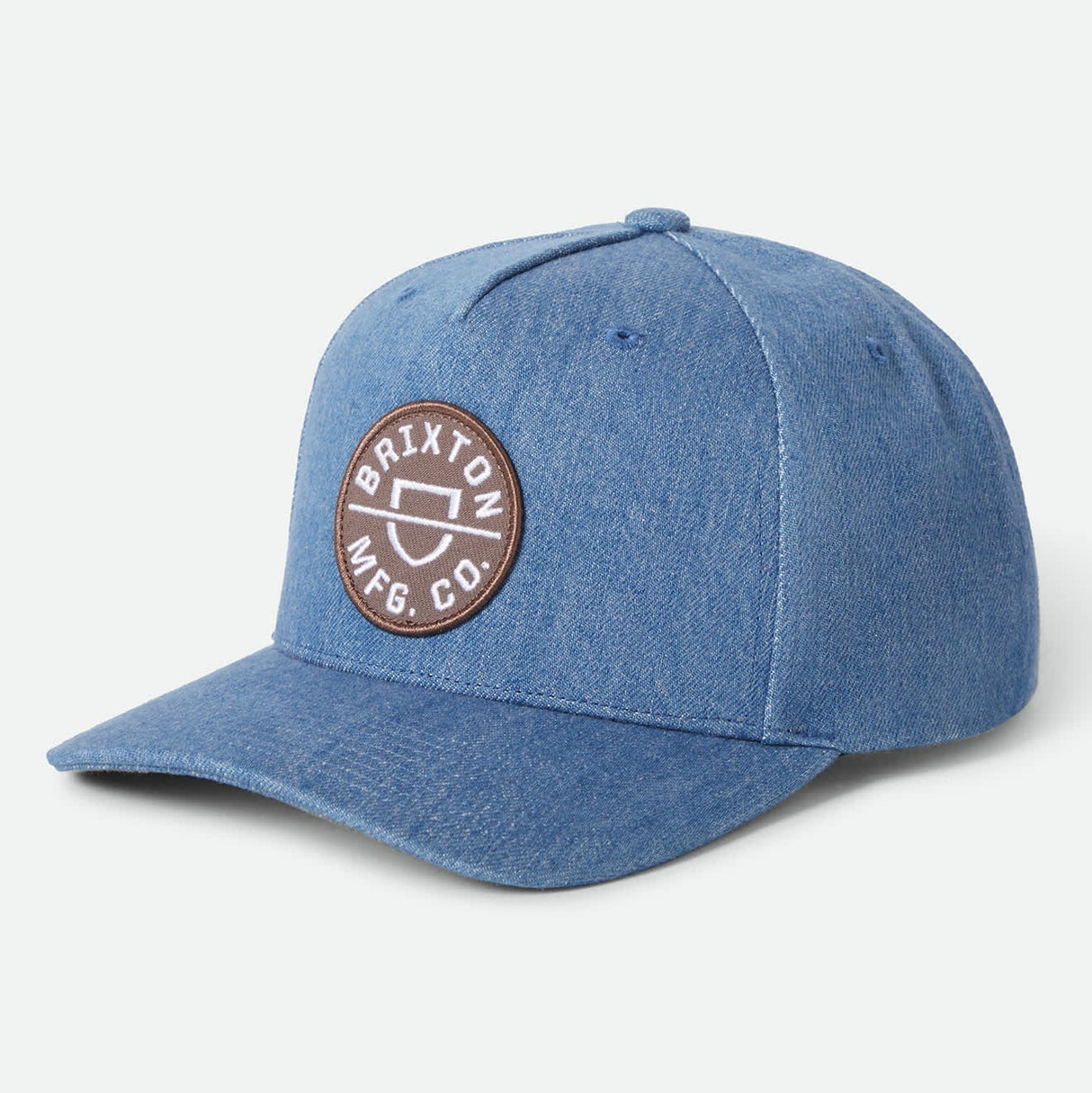 Brixton Crest Medium Rinse Denim C MP Snapback Hat