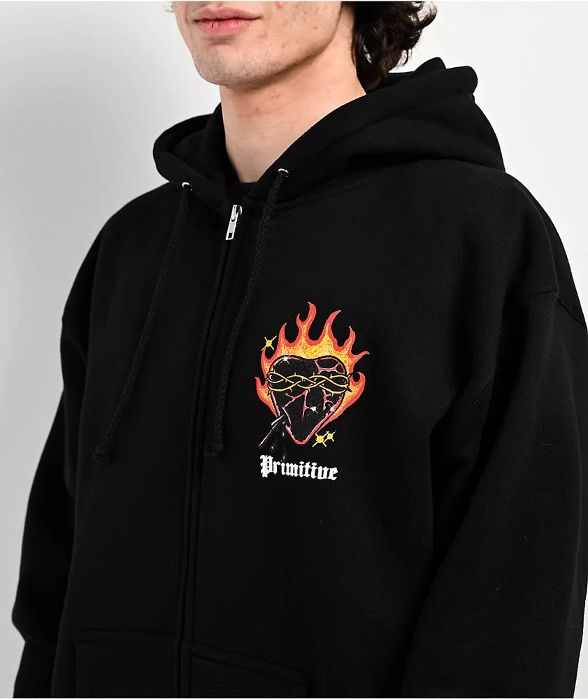 Primitive Flames Zip Hooded Sweatshirt
