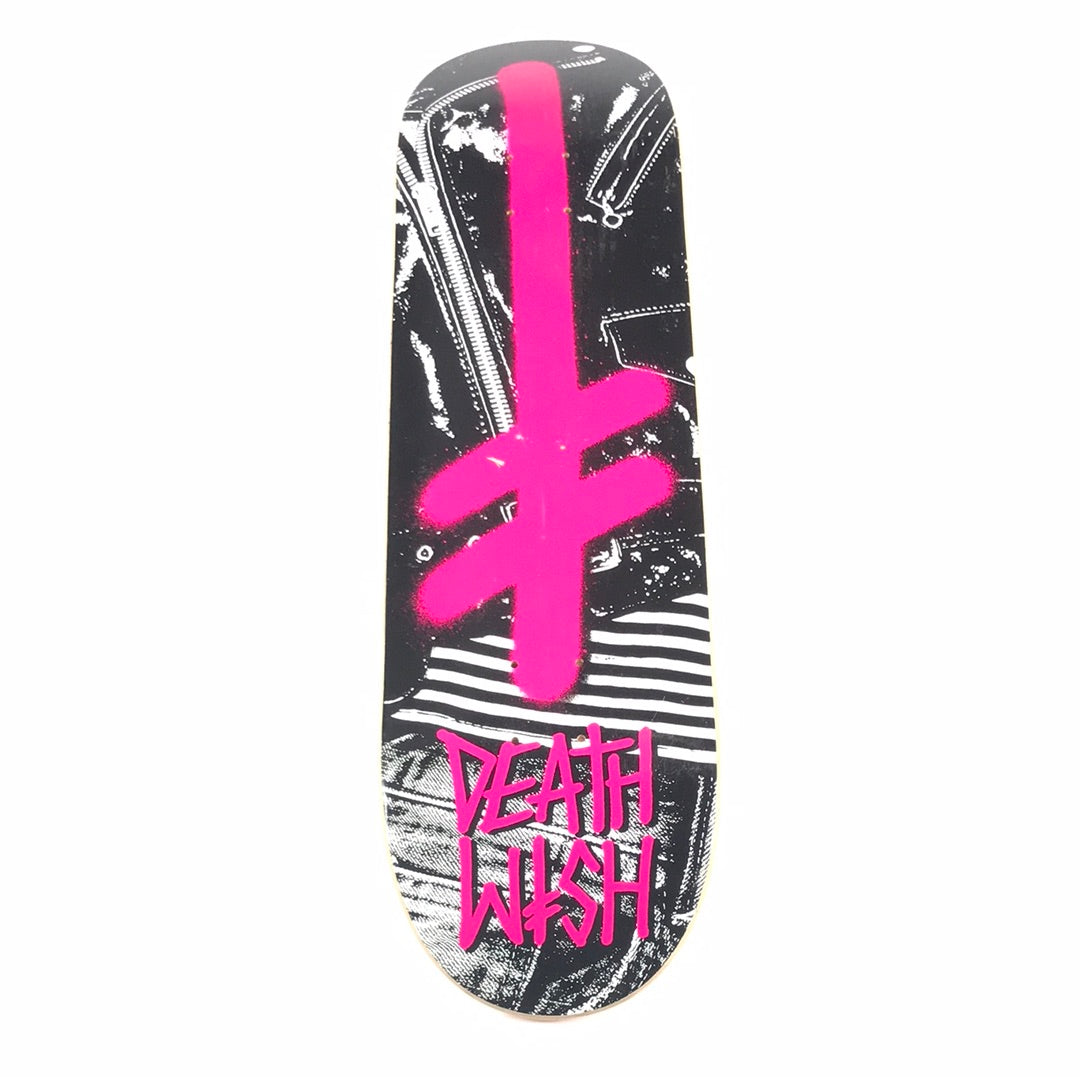 deathwish Team Classic Logo Leather Jacket Pink 8.3 skateboard Deck