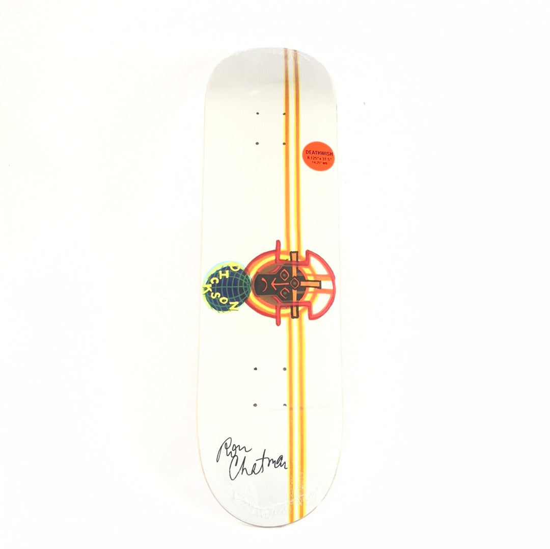 Deathwish Jon Dickson Globe White 8.125 Ron Chatman Signed Skateboard Deck