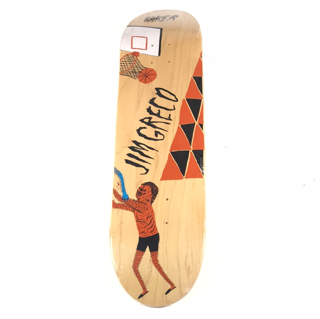 Baker Jim Greco Neckface Woodgrain 8" Skateboard Deck