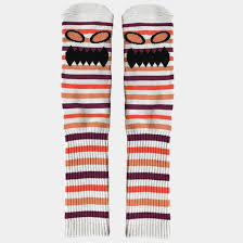 Toy Machine Monster Face Mini Stripes Orange Crew Socks