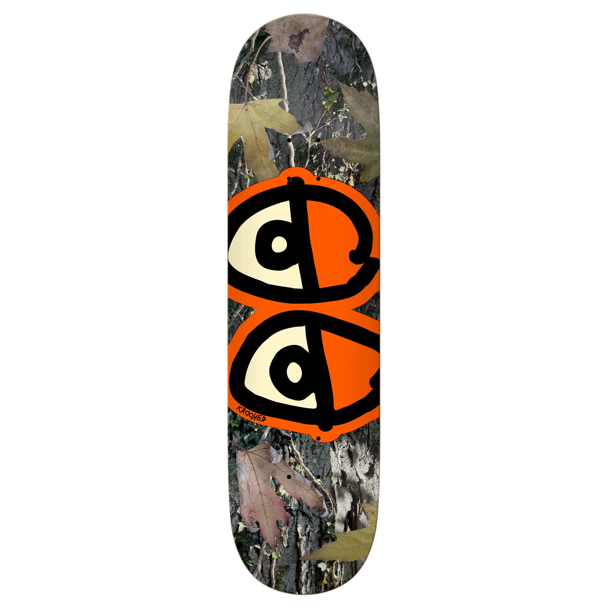 Krooked Eyes Camo/Orange 8.25" Skateboard Deck