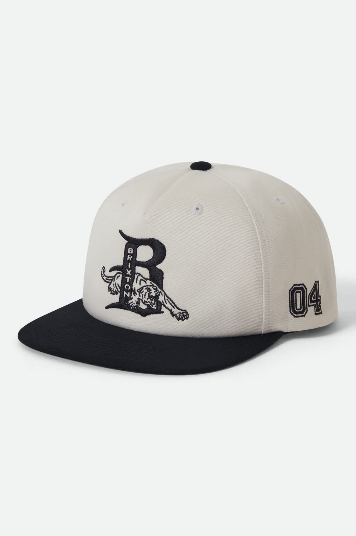 Brixton Predator MP Off White Black Snapback Hat