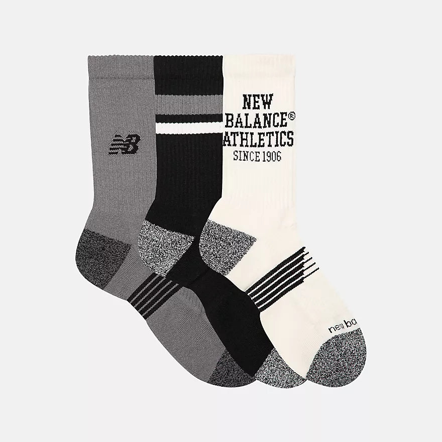 New Balance Active Graphic Crew Assorted Colors 3 Pack Socks