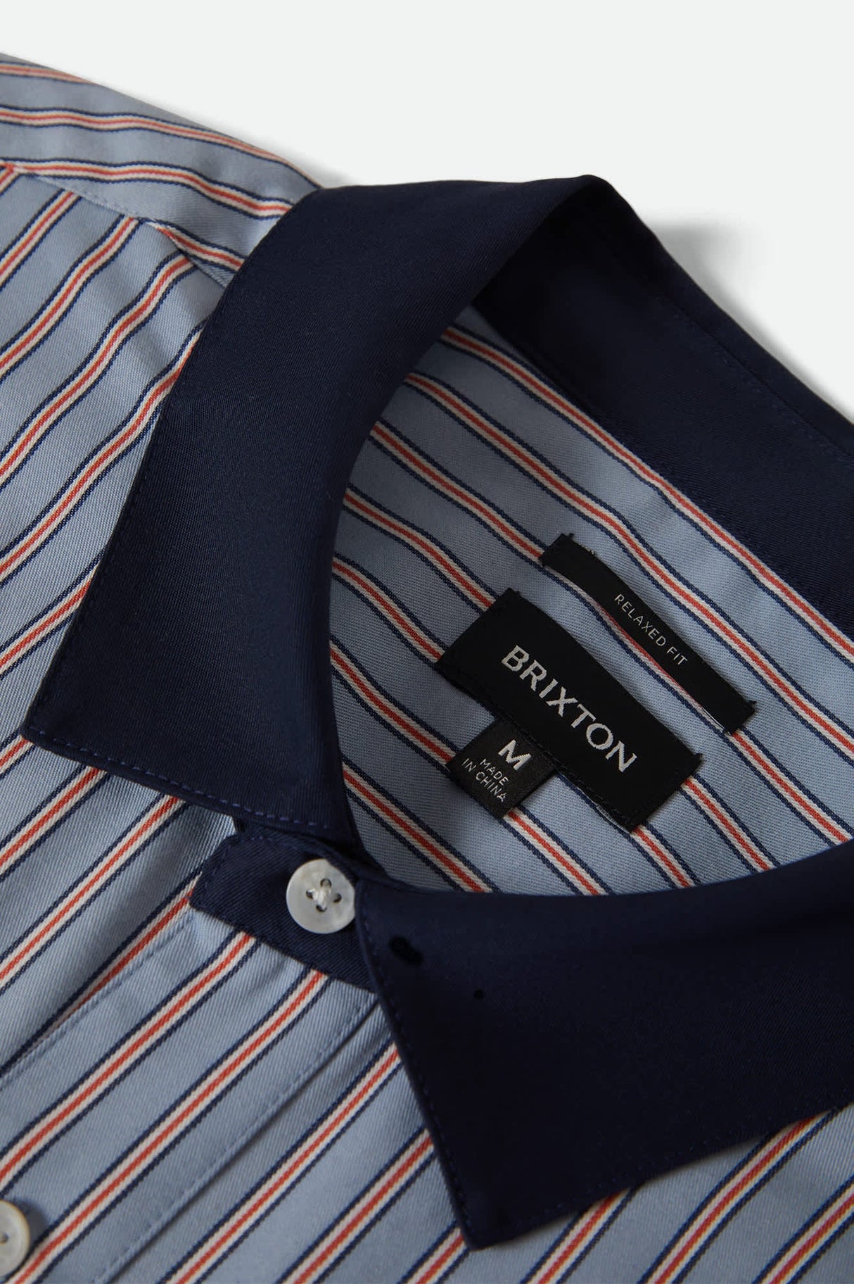 Brixton Builders Olson Blue Aura Stripe S/s Woven Shirt