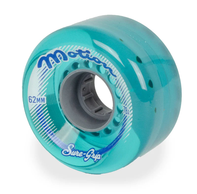 Sure-Grip Motion Clear Blue 78a 62mm (Set of 8) Roller Skate Wheels