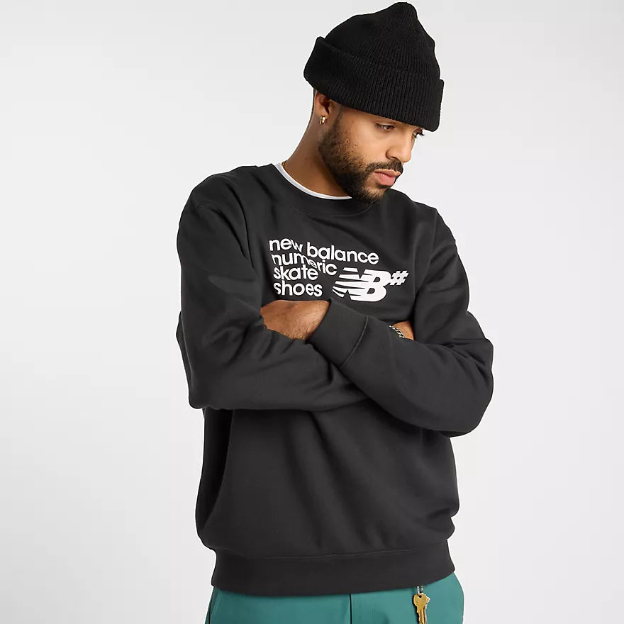 New Balance Numeric Logo Black French Terry Crewneck Sweatshirt