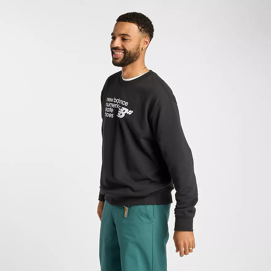 New Balance Numeric Logo Black French Terry Crewneck Sweatshirt